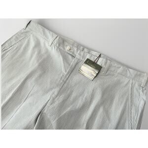 NWT Vintage Corbin Threads Cotton Leisure Pants Men 42 Blue Striped NEW